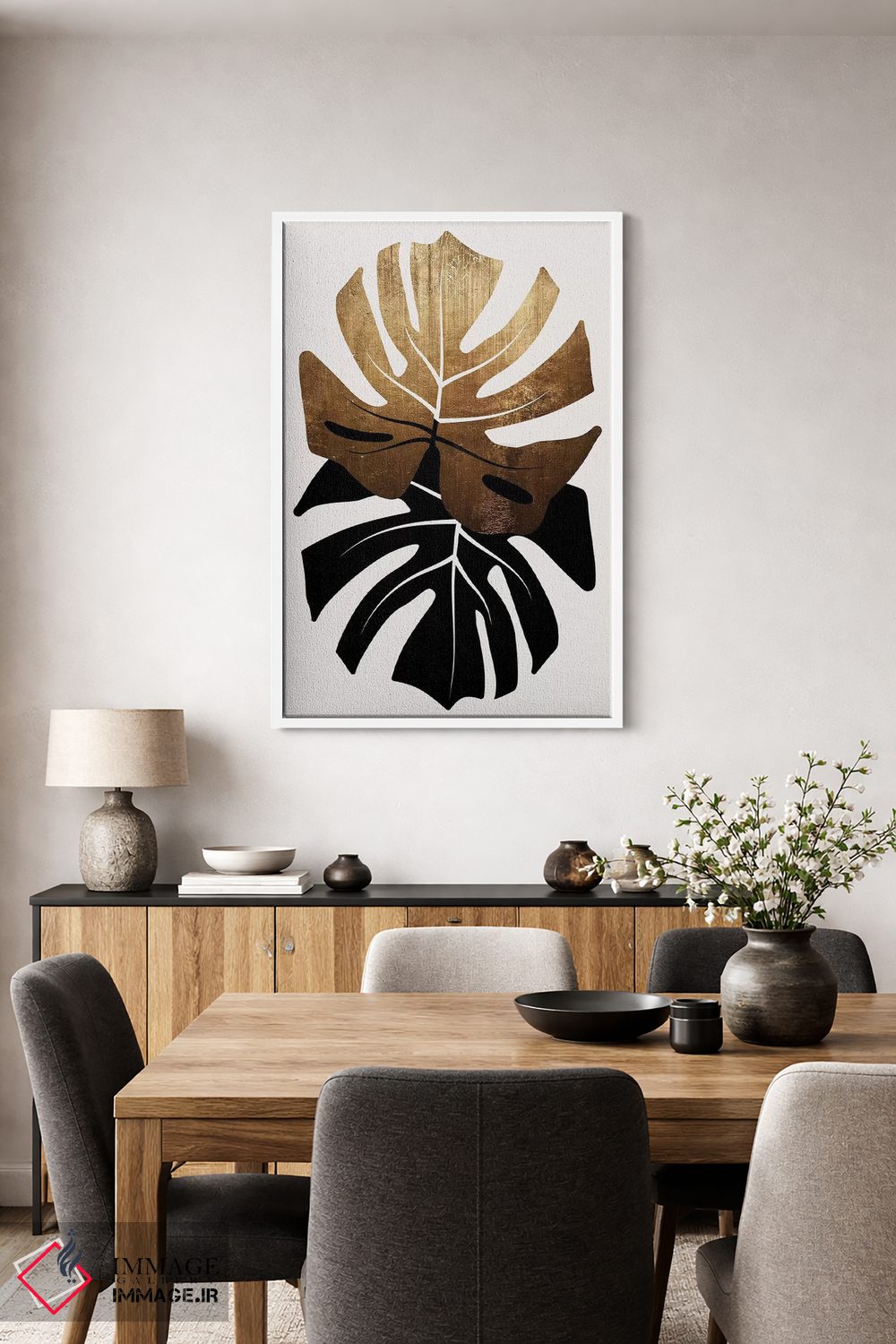 تابلو مینیمال دوئت برگ های مونسترا اثر کوبیستیکا - D2W