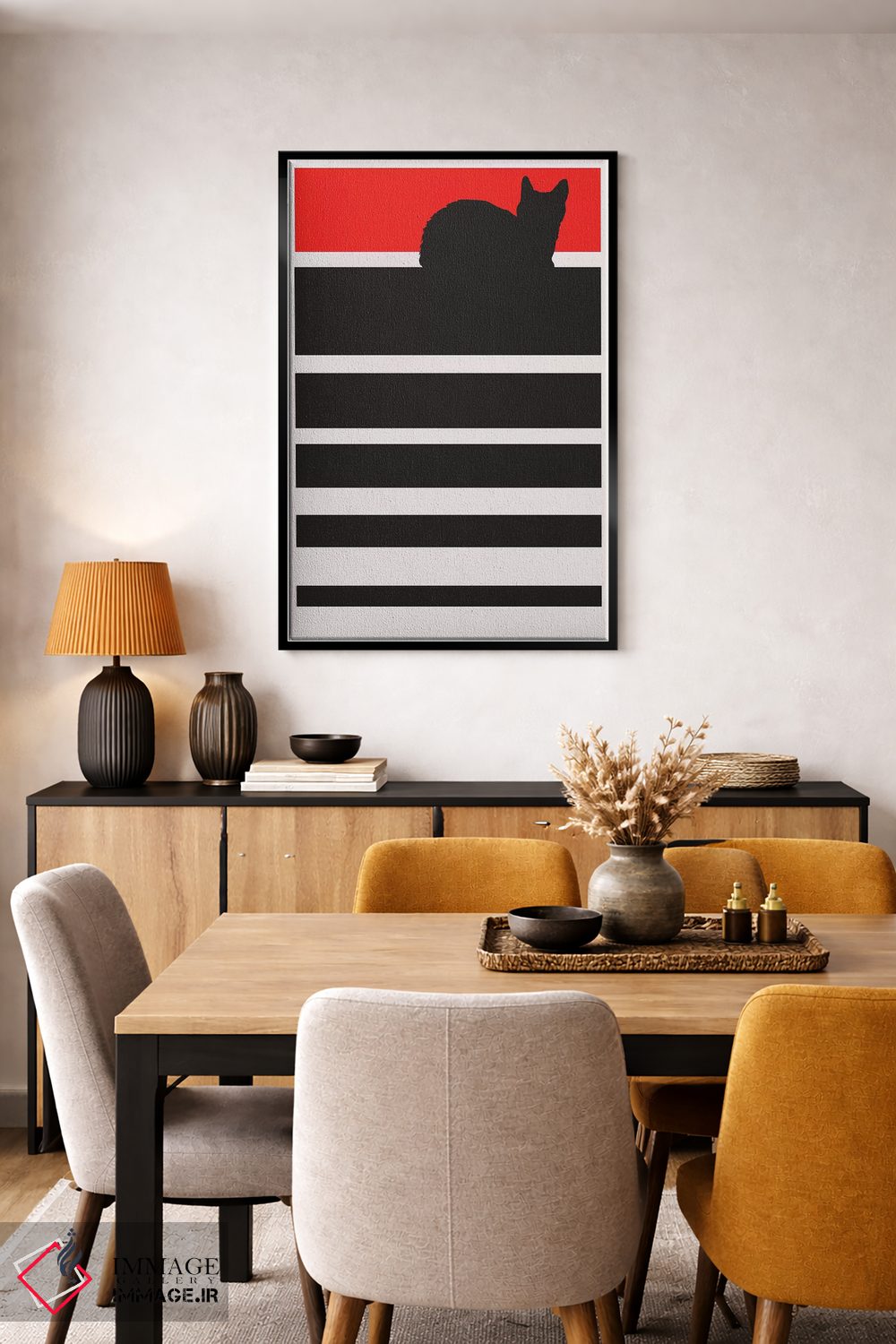 تابلو مینیمال غروب دیجیتال اثر کوبیستیکا - D6B