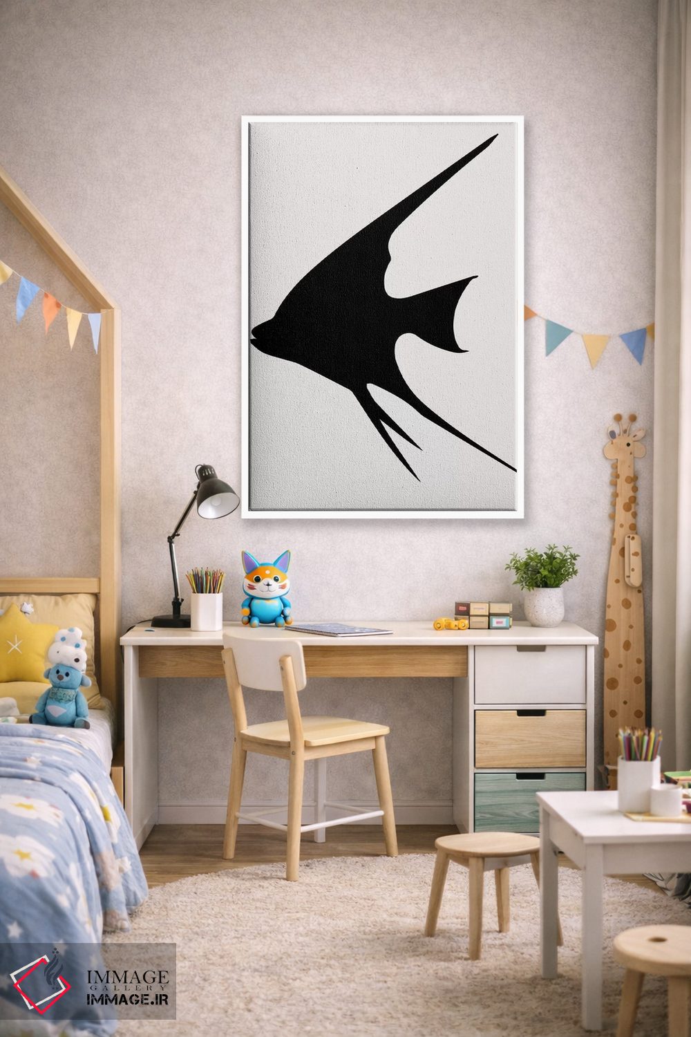 تابلو مینیمال ماهی طلایی اثر کوبیستیکا - D1W