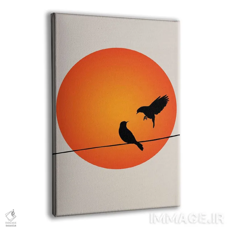 تابلو مینیمال صبح بخیر آفتاب اثر کوبیستیکا - نمای پرسپکتیو محصول