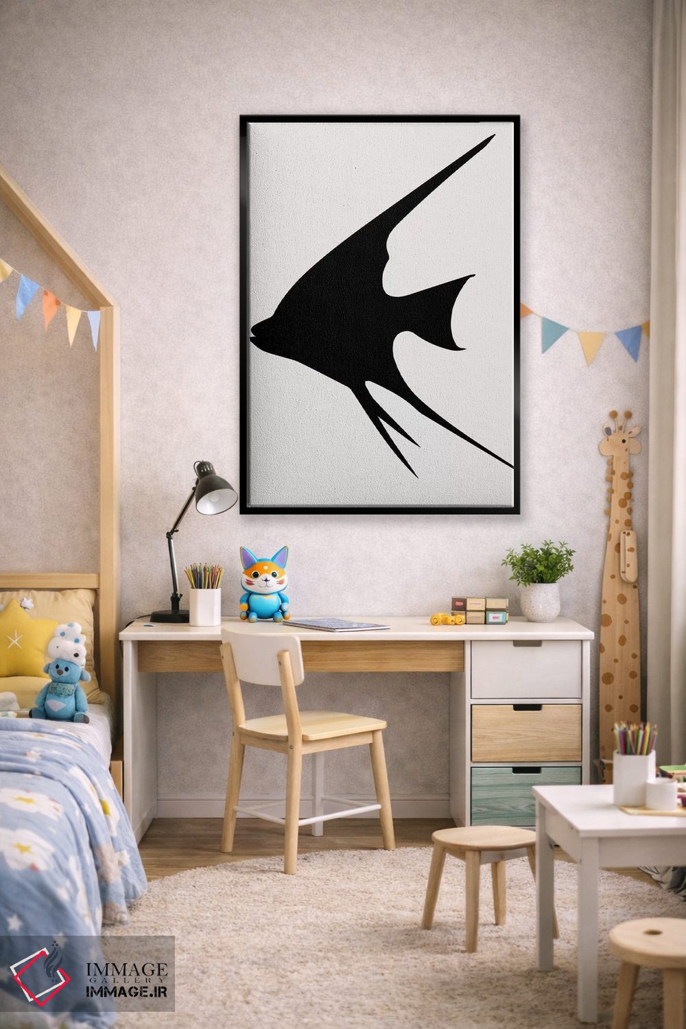 تابلو مینیمال ماهی طلایی اثر کوبیستیکا - D2B