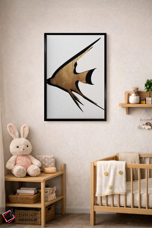 تابلو مینیمال ماهی طلایی اثر کوبیستیکا - D5B