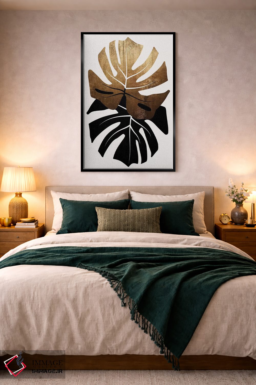 تابلو مینیمال دوئت برگ های مونسترا اثر کوبیستیکا - D5B