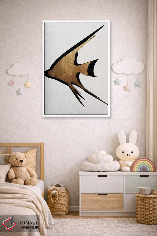 تابلو مینیمال ماهی طلایی اثر کوبیستیکا - D4W