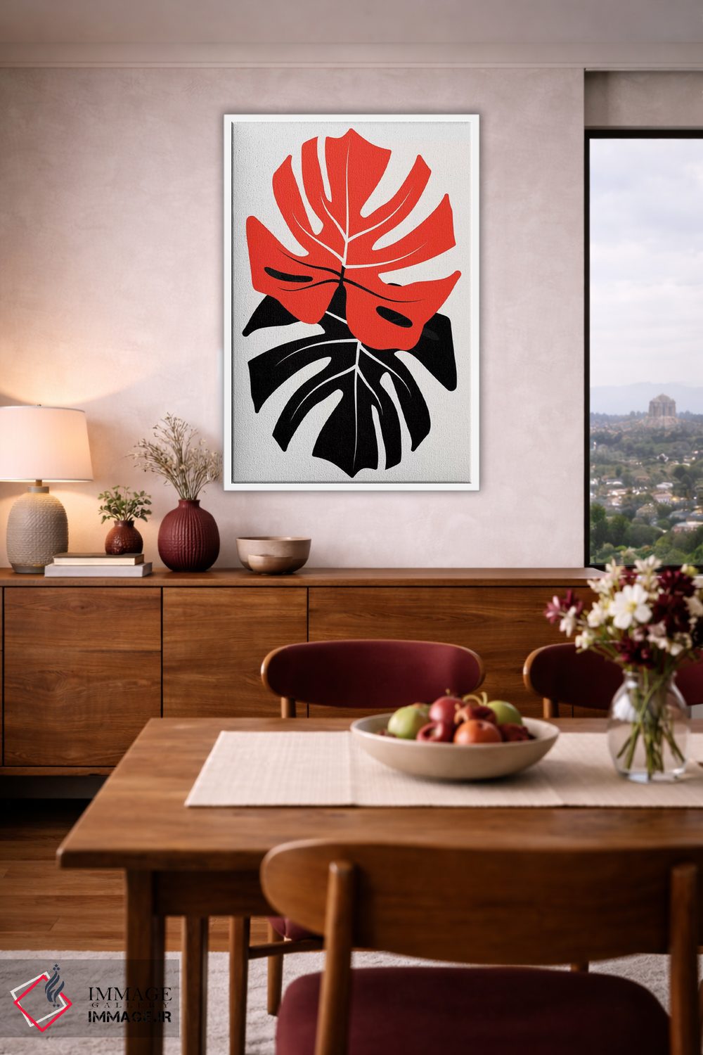 تابلو مینیمال دوئت برگ های مونسترا اثر کوبیستیکا - D3W