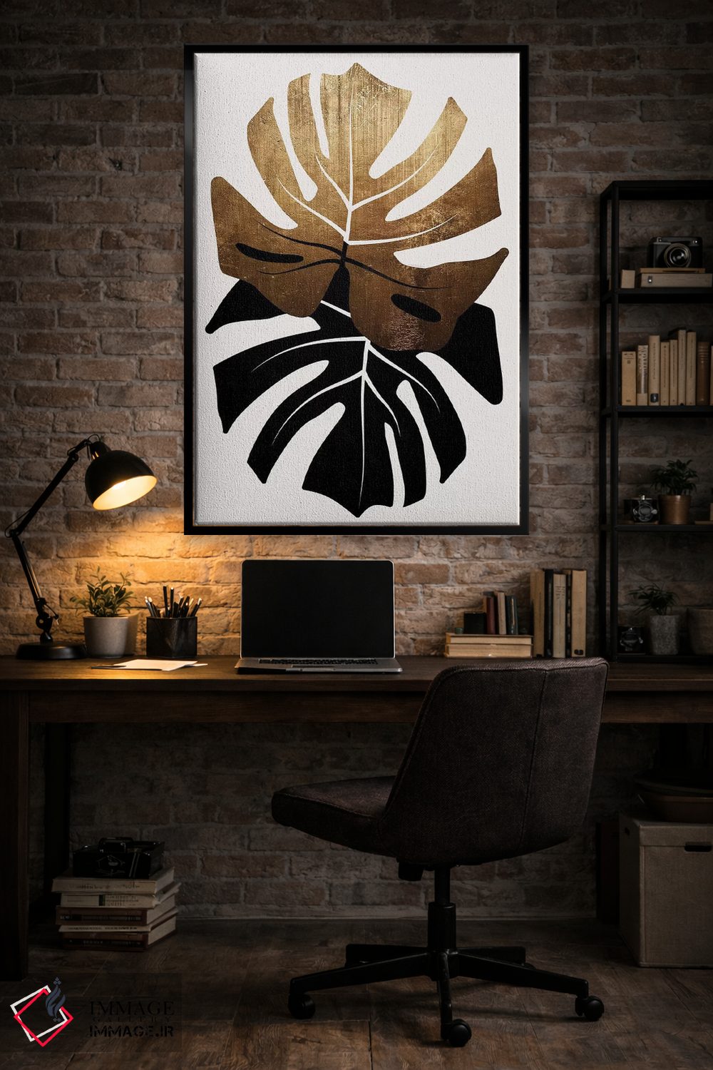 تابلو مینیمال دوئت برگ های مونسترا اثر کوبیستیکا - D6B