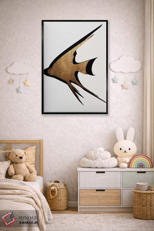 تابلو مینیمال ماهی طلایی اثر کوبیستیکا - D6B