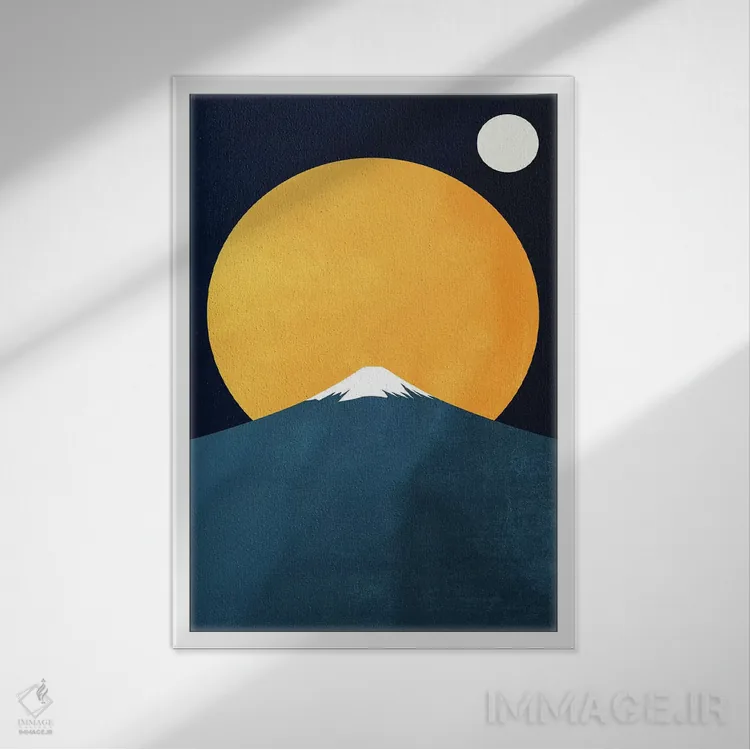 تابلو مینیمال هیمالیا در شب اثر کوبیستیکا - نمای قابدار سفید