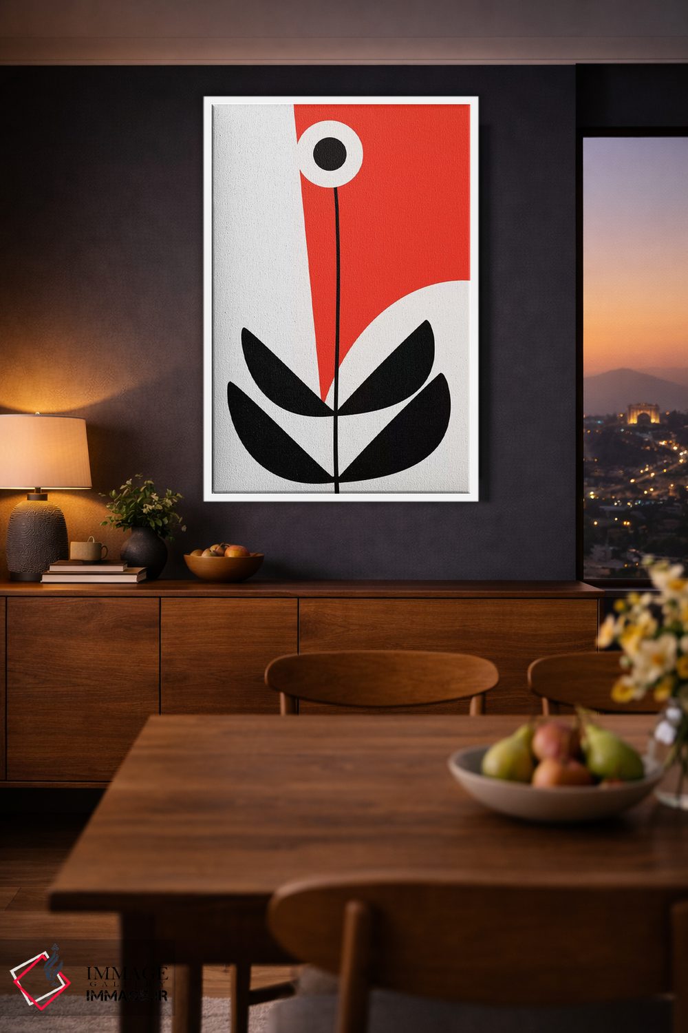 تابلو مینیمال گیاه هندسی شماره ۳ اثر کوبیستیکا - D1W