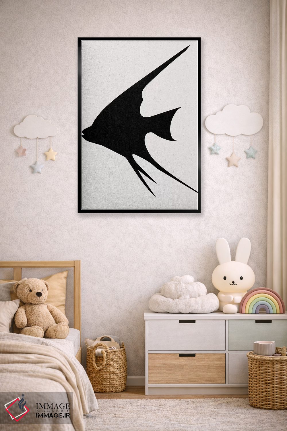 تابلو مینیمال ماهی طلایی اثر کوبیستیکا - D5B