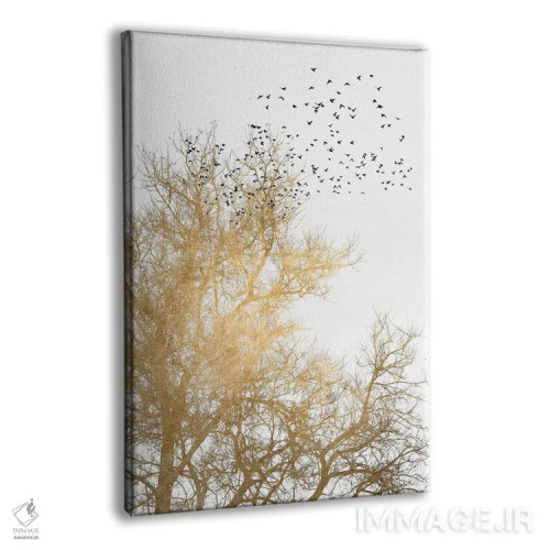 تابلو مینیمال آسمان های طلایی اثر کوبیستیکا - نمای پرسپکتیو محصول