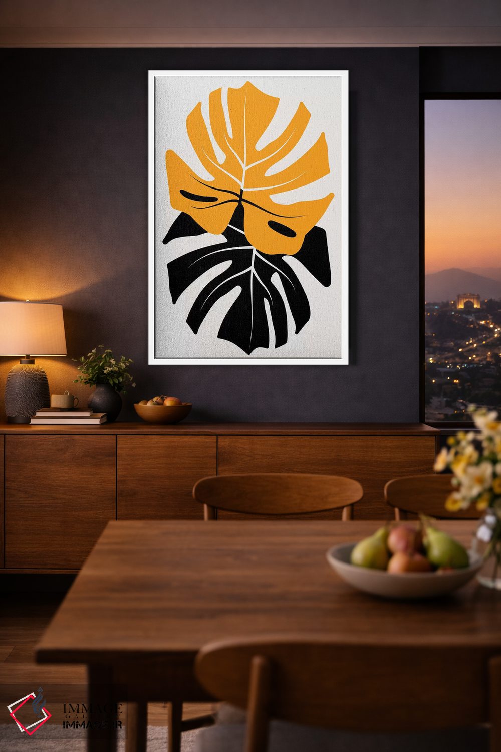 تابلو مینیمال دوئت برگ های مونسترا اثر کوبیستیکا - D1W