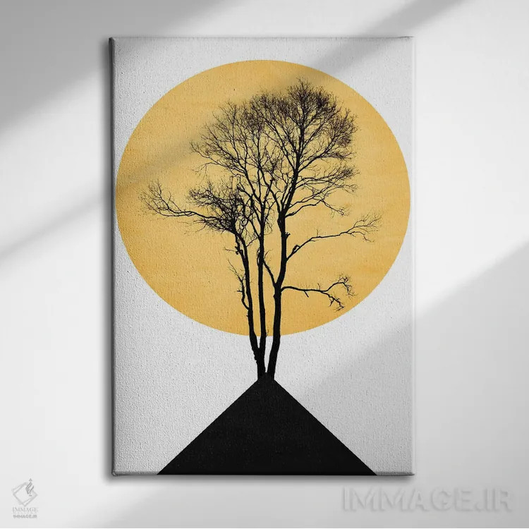 تابلو مینیمال باغ ذن ژاپنی اثر کوبیستیکا - نمای روبهرو روی دیوار