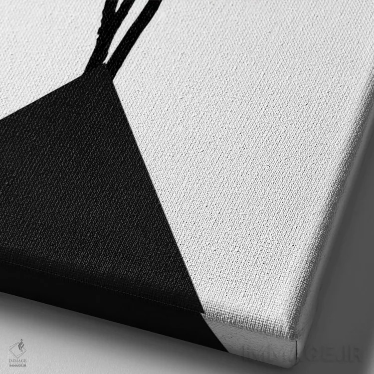 تابلو مینیمال باغ ذن ژاپنی اثر کوبیستیکا - نمای نزدیک بافت بوم