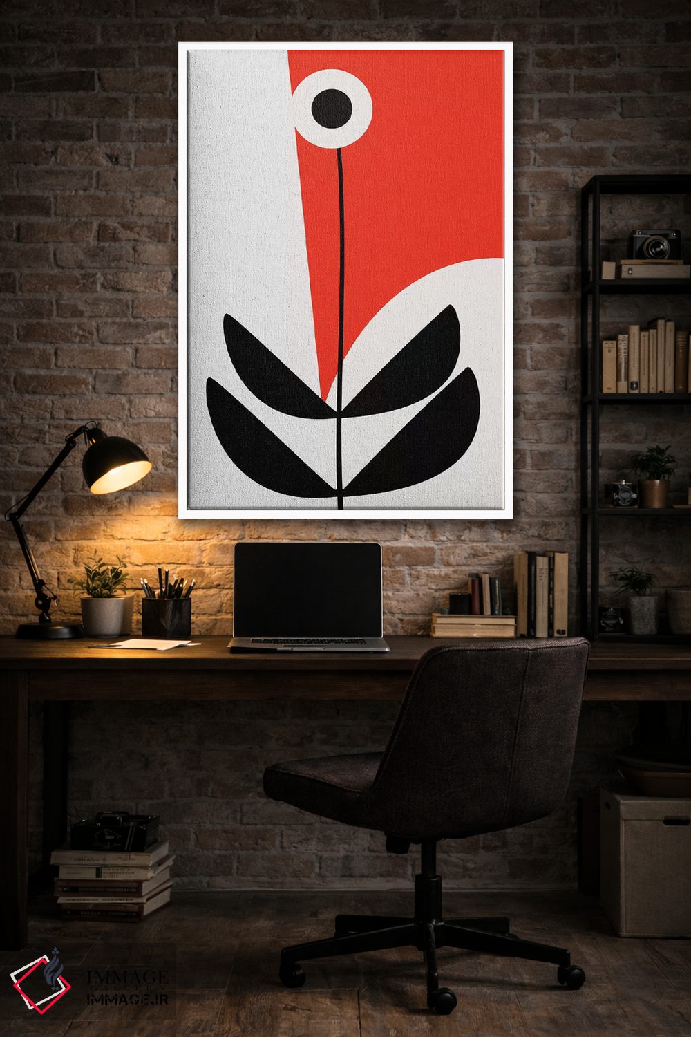 تابلو مینیمال گیاه هندسی شماره ۳ اثر کوبیستیکا - D2W