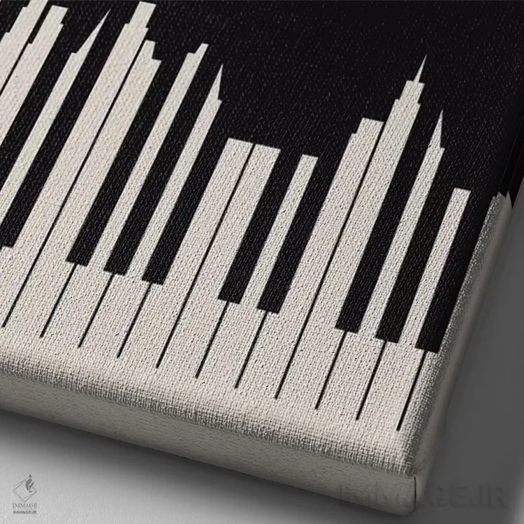 تابلو دکوراتیو شب های جاز اثر کوبیستیکا - نمای نزدیک بافت بوم