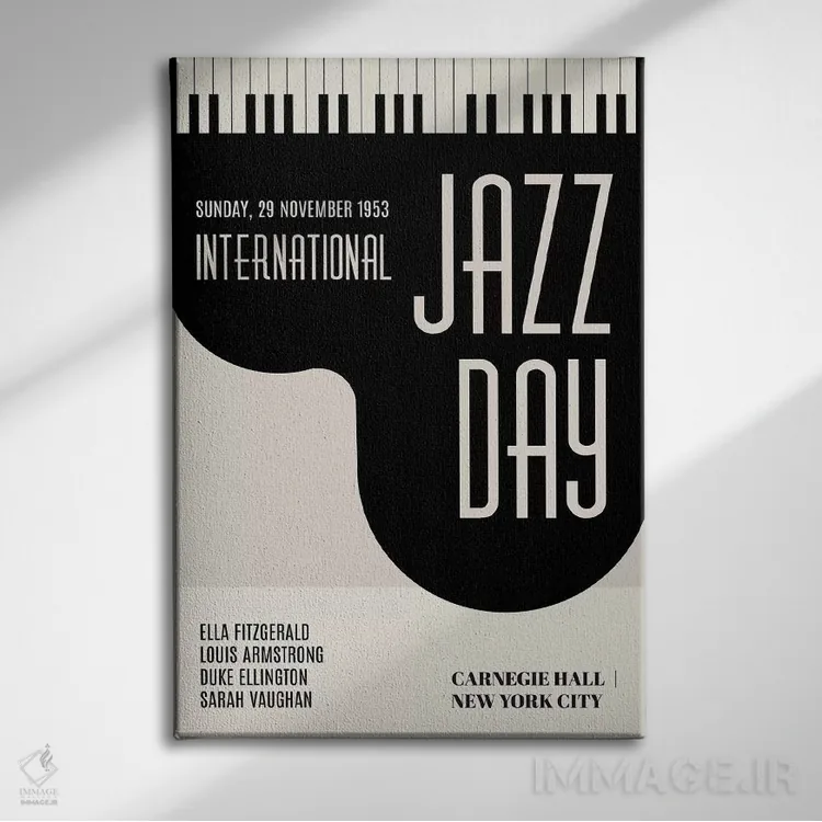 تابلو مینیمال روزهای جازی اثر کوبیستیکا - نمای روبهرو روی دیوار