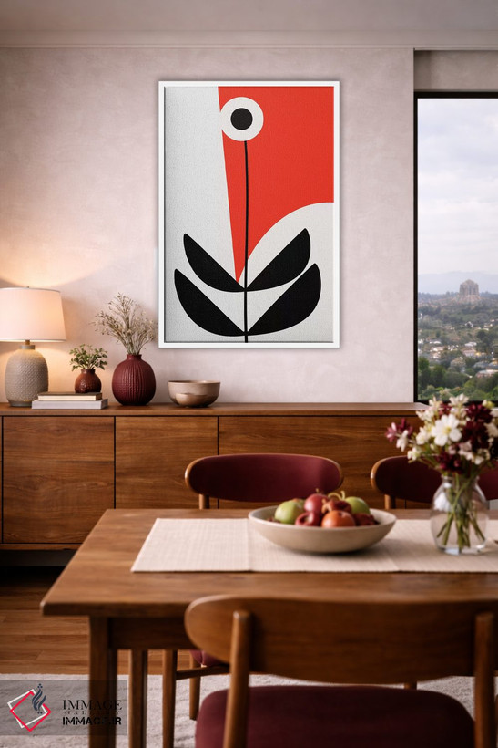 تابلو مینیمال گیاه هندسی شماره ۳ اثر کوبیستیکا - D3W