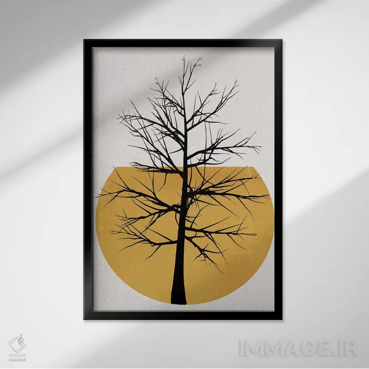 تابلو مینیمال در حیات وحش اثر کوبیستیکا - نمای قابدار مشکی