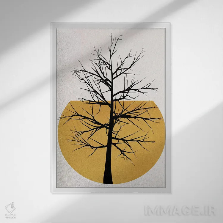 تابلو مینیمال در حیات وحش اثر کوبیستیکا - نمای قابدار سفید