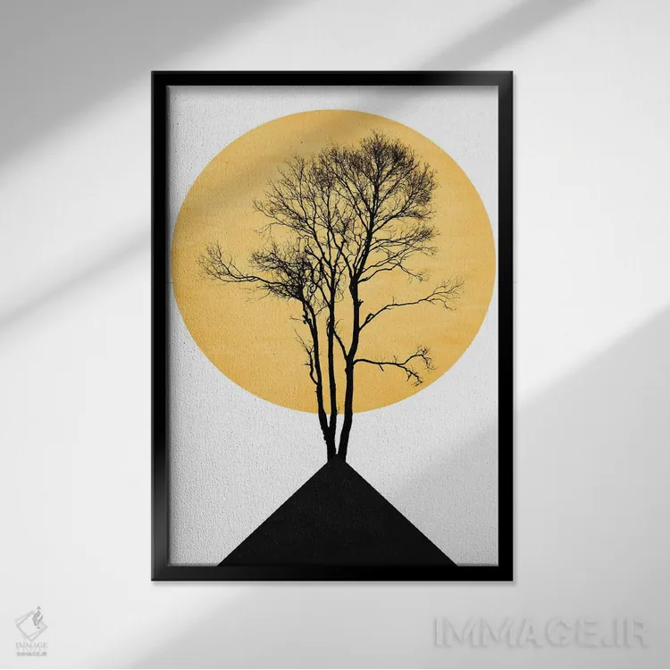 تابلو مینیمال باغ ذن ژاپنی اثر کوبیستیکا - نمای قابدار مشکی