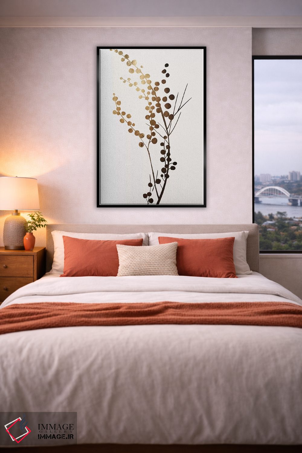 تابلو مینیمال شاخه طلایی اثر کوبیستیکا - D5B