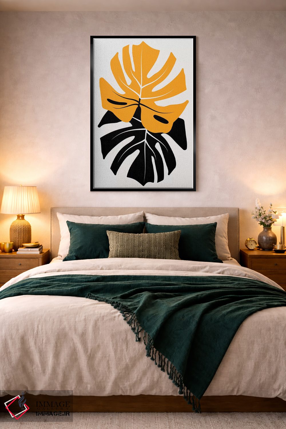 تابلو مینیمال دوئت برگ های مونسترا اثر کوبیستیکا - D4B