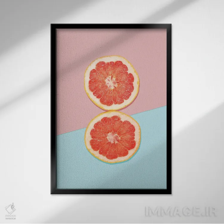 تابلو مینیمال صبحانه دو نفره اثر کوبیستیکا - نمای قابدار مشکی