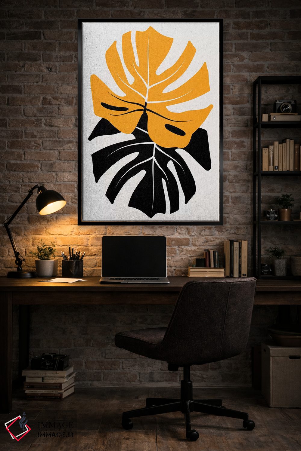 تابلو مینیمال دوئت برگ های مونسترا اثر کوبیستیکا - D5B