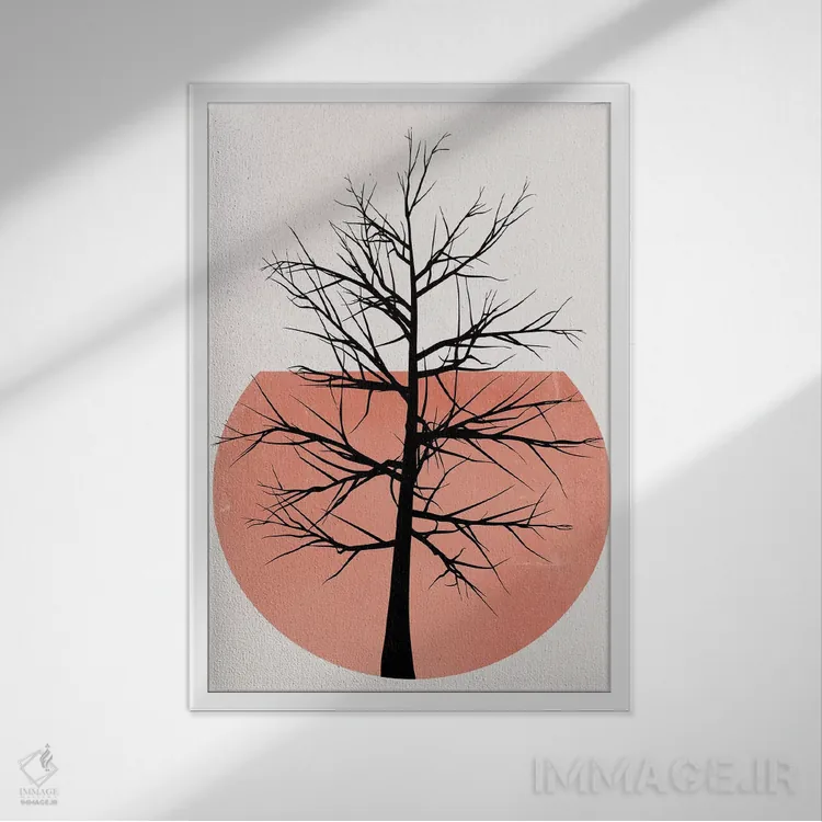 تابلو مینیمال در حیات وحش - رز اثر کوبیستیکا - نمای قابدار سفید