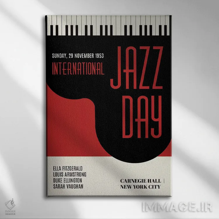 تابلو دکوراتیو روزهای جازی اثر کوبیستیکا - نمای روبهرو روی دیوار