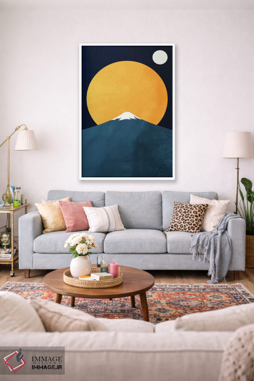 تابلو مینیمال هیمالیا در شب اثر کوبیستیکا - D1W