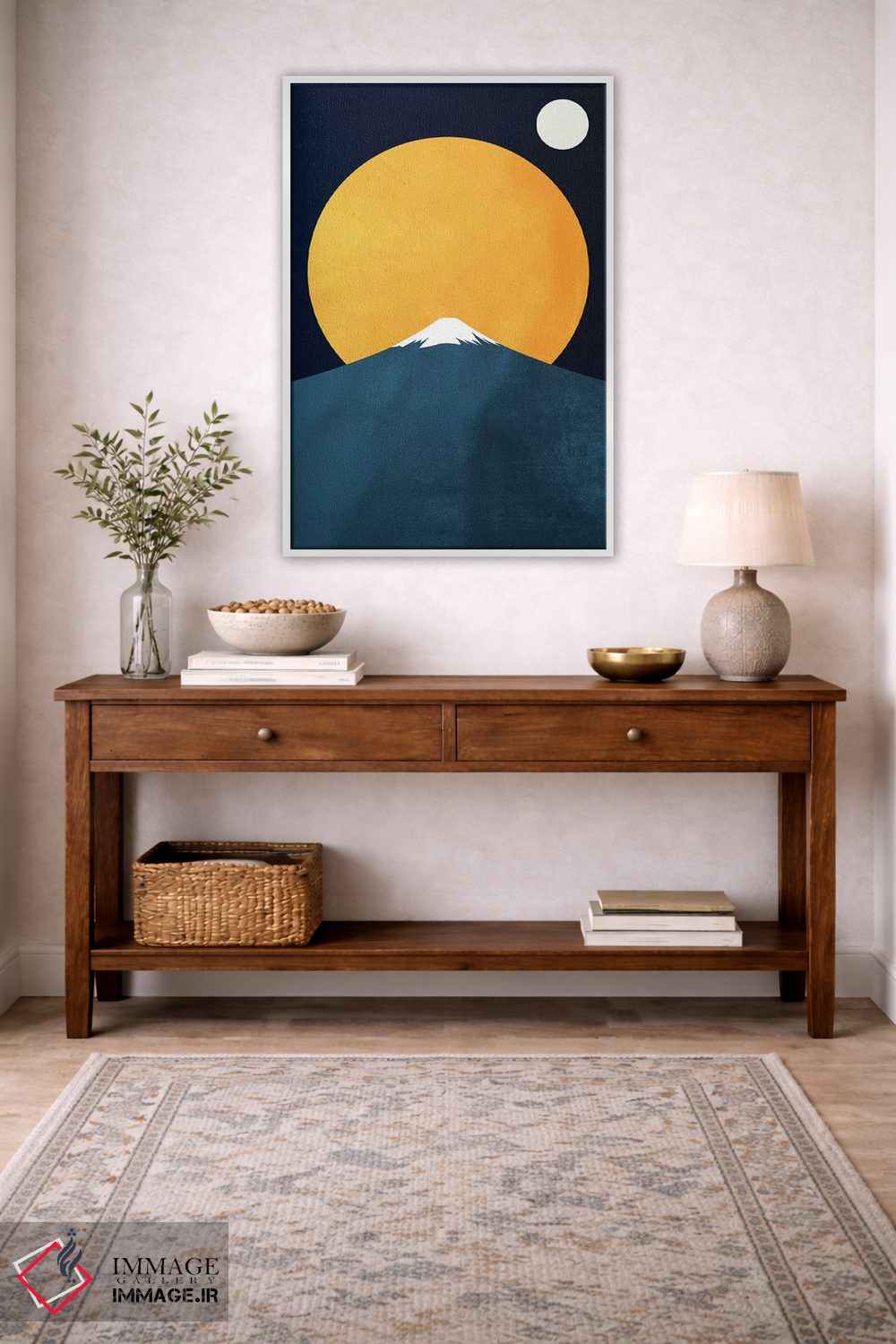 تابلو مینیمال هیمالیا در شب اثر کوبیستیکا - D2W