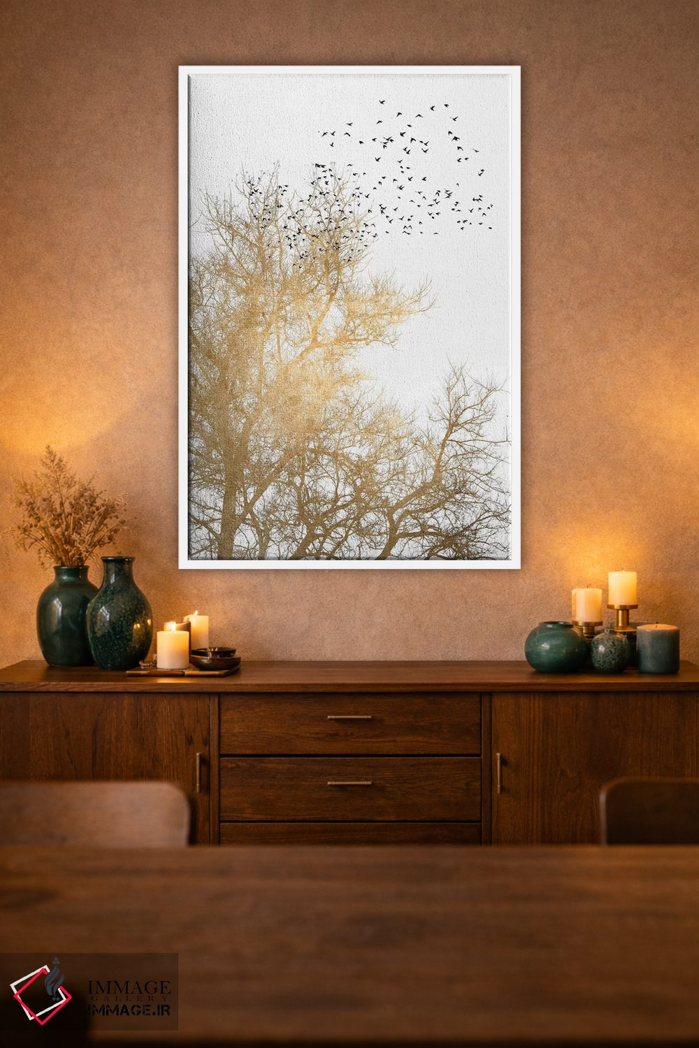 تابلو مینیمال آسمان های طلایی اثر کوبیستیکا - D1W