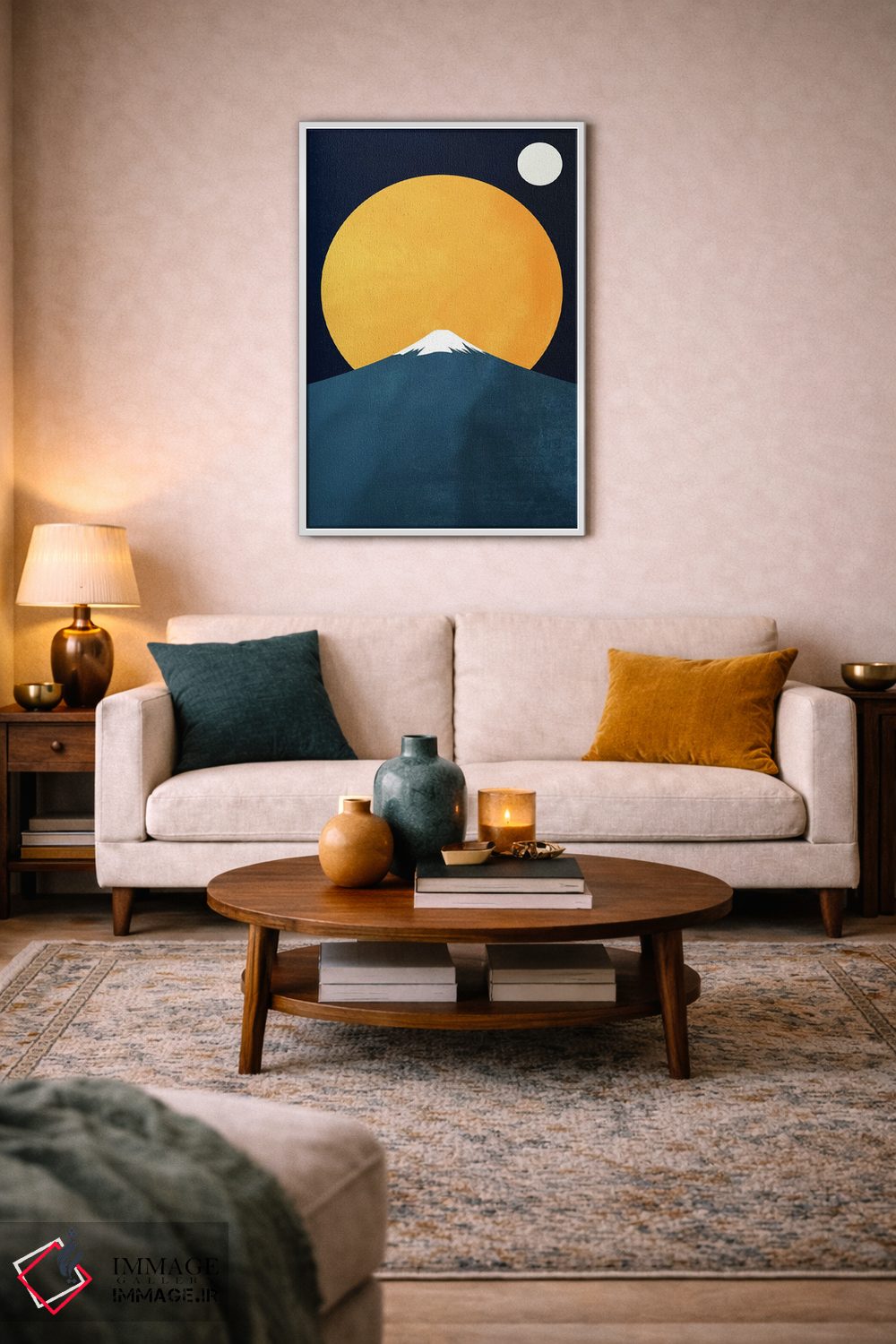 تابلو مینیمال هیمالیا در شب اثر کوبیستیکا - D3W