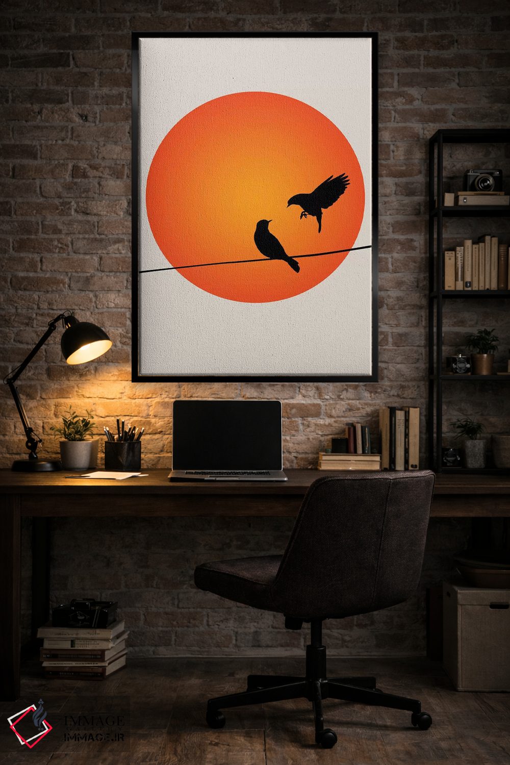 تابلو مینیمال صبح بخیر آفتاب اثر کوبیستیکا - D4B