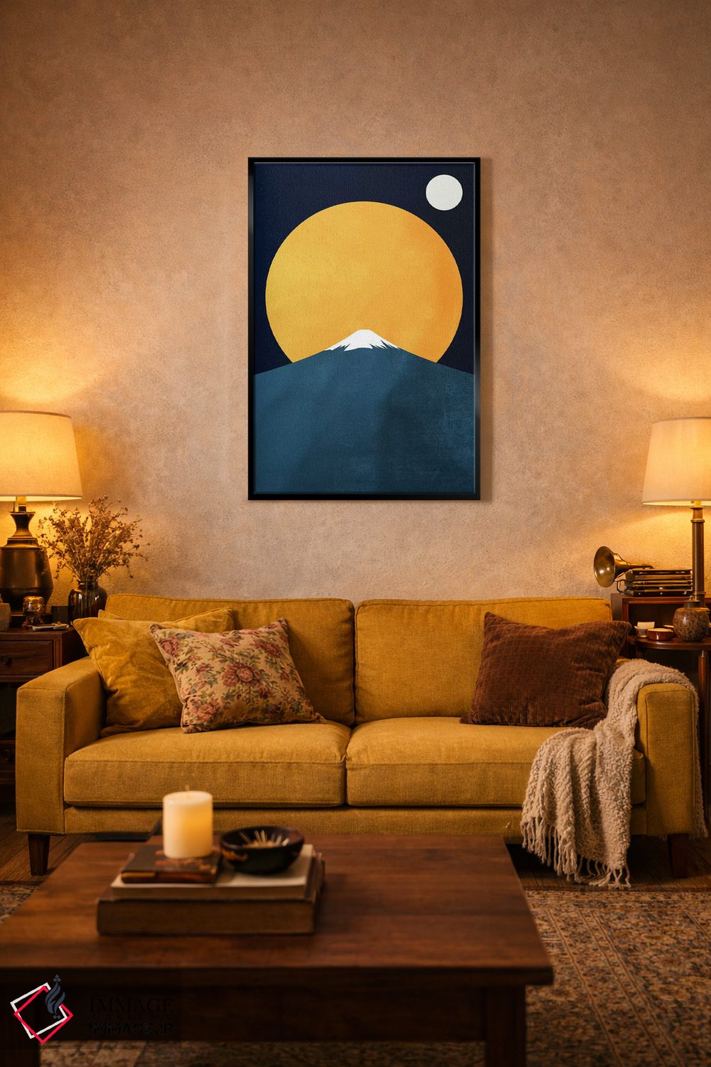 تابلو مینیمال هیمالیا در شب اثر کوبیستیکا - D4B