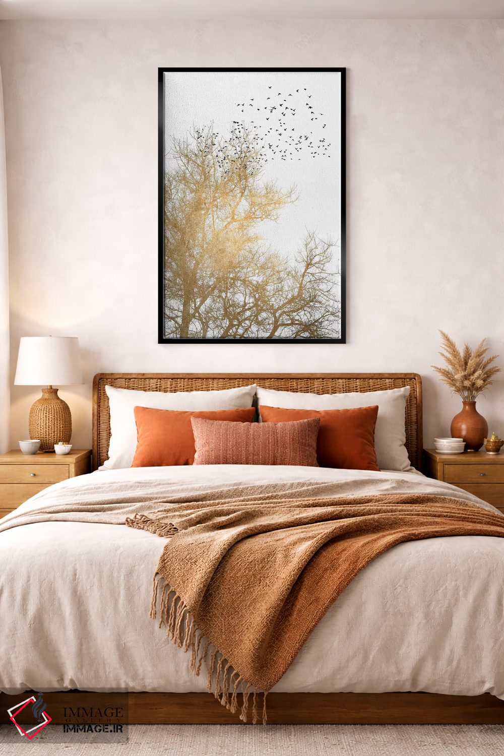 تابلو مینیمال آسمان های طلایی اثر کوبیستیکا - D5B