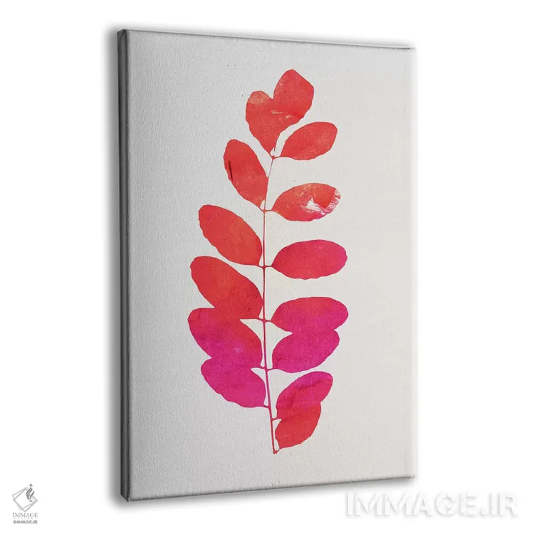 تابلو مینیمال چاپ برگ اثر کوبیستیکا - نمای پرسپکتیو محصول