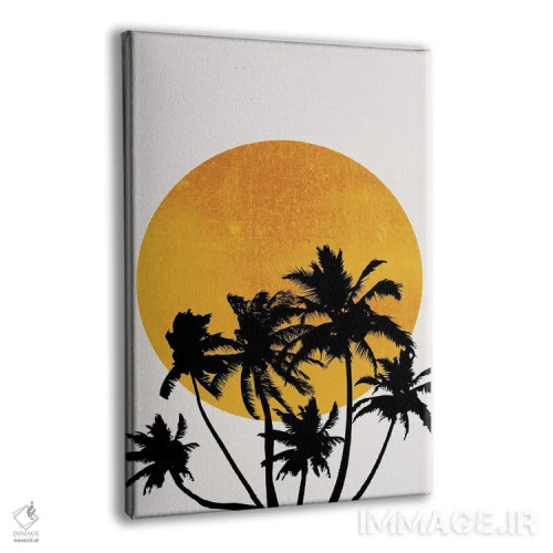 تابلو مینیمال غروب ساحل میامی اثر کوبیستیکا - نمای پرسپکتیو محصول