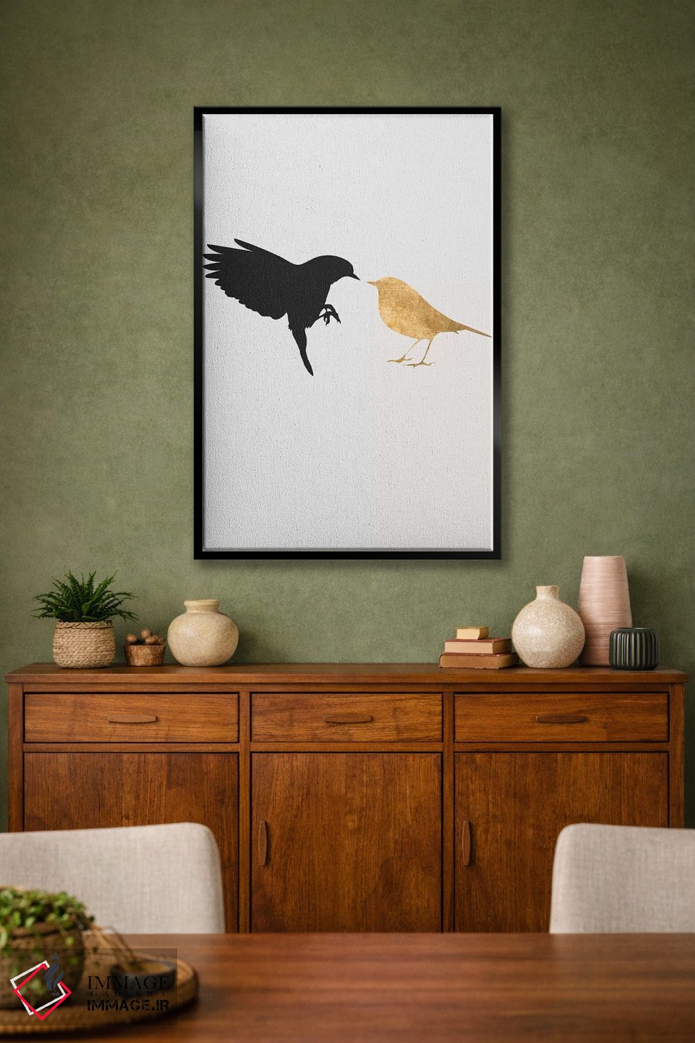 تابلو مینیمال مرغ عشق اثر کوبیستیکا - D3B