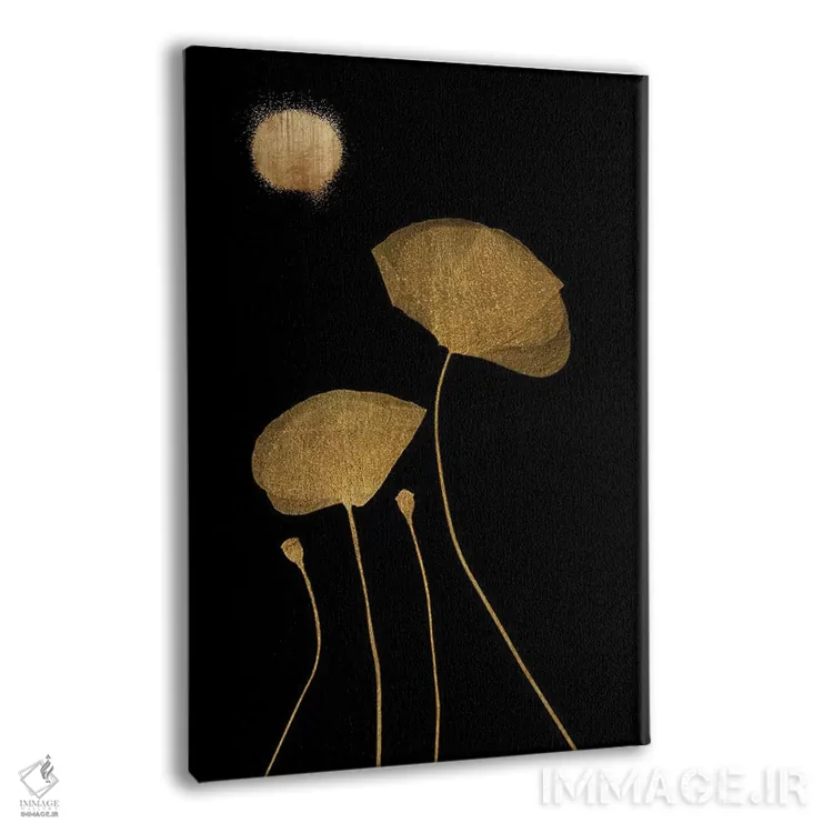 تابلو مینیمال رقصندگان مهتاب - طلایی اثر کوبیستیکا - نمای پرسپکتیو محصول