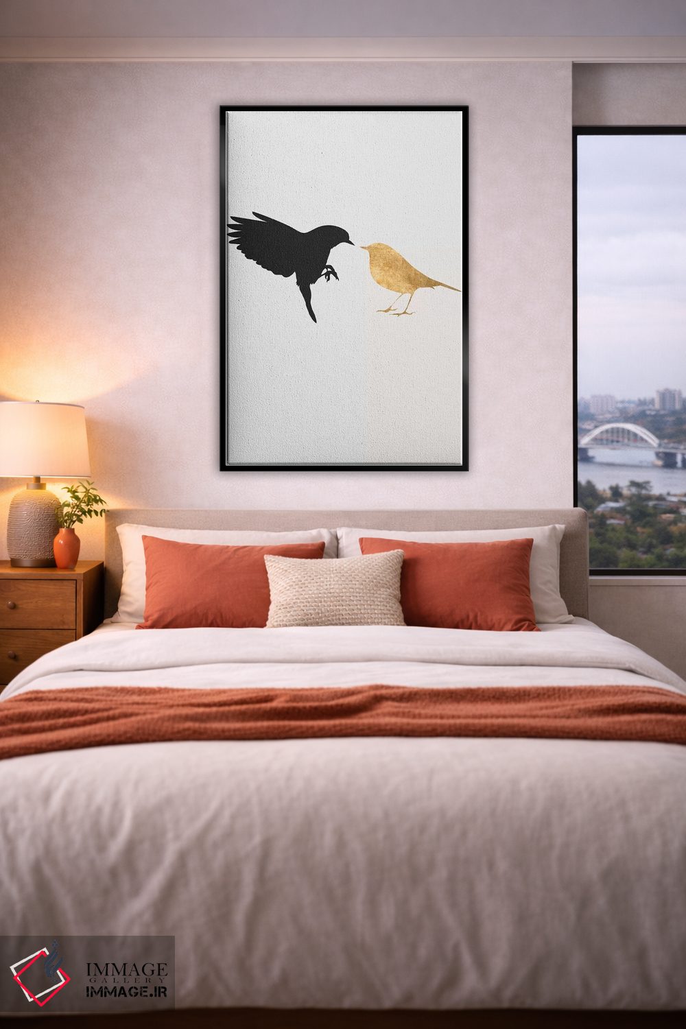 تابلو مینیمال مرغ عشق اثر کوبیستیکا - D6B