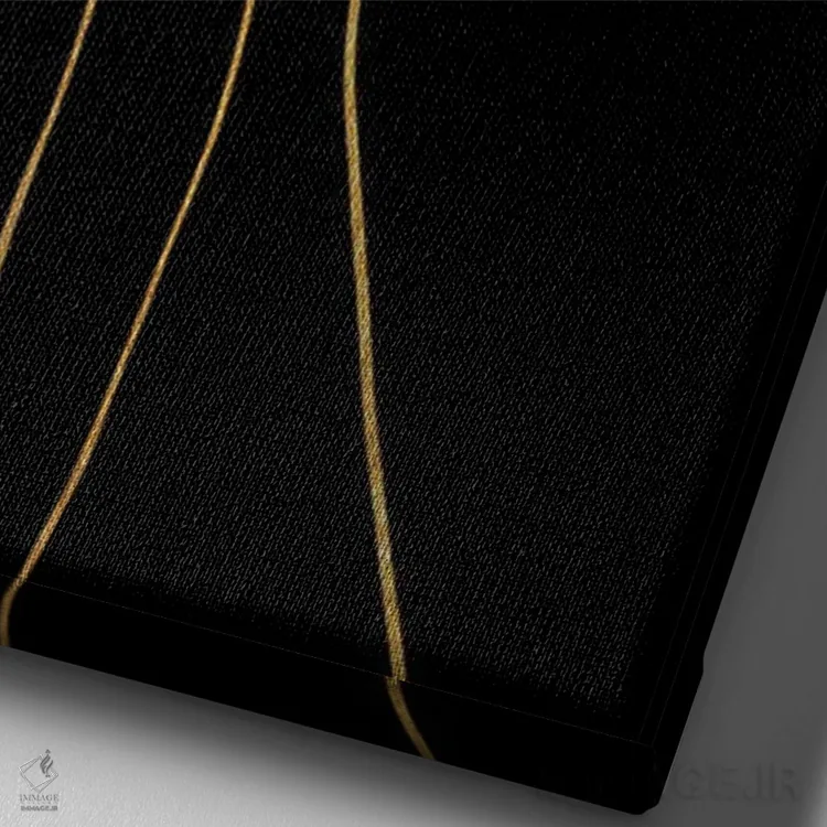 تابلو مینیمال رقصندگان مهتاب - طلایی اثر کوبیستیکا - نمای نزدیک بافت بوم