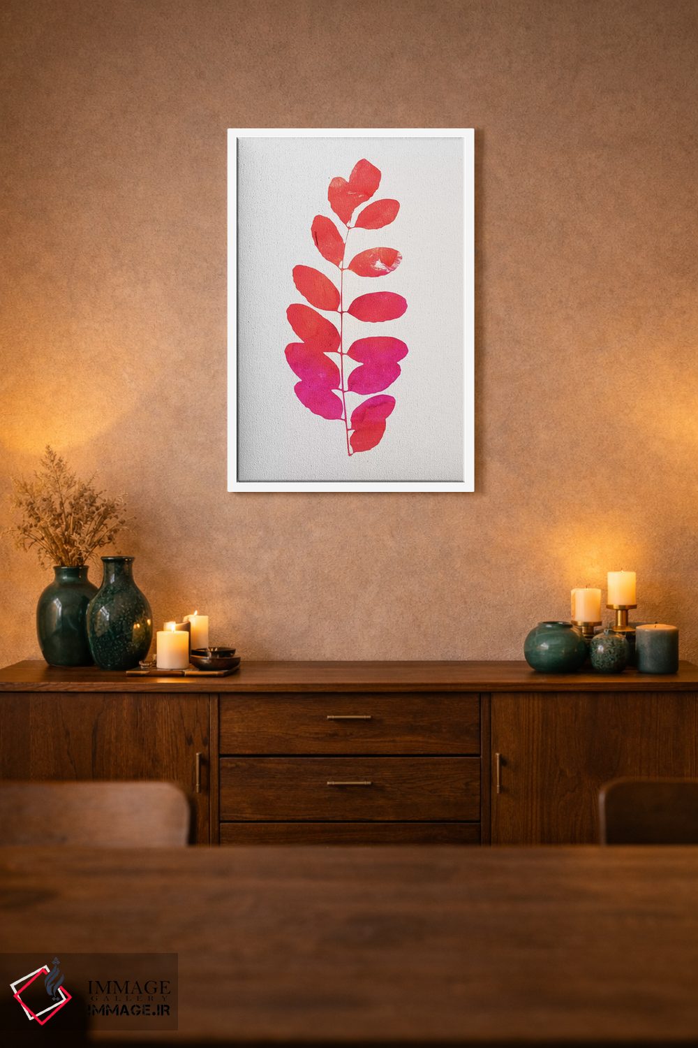 تابلو مینیمال چاپ برگ اثر کوبیستیکا - D1W