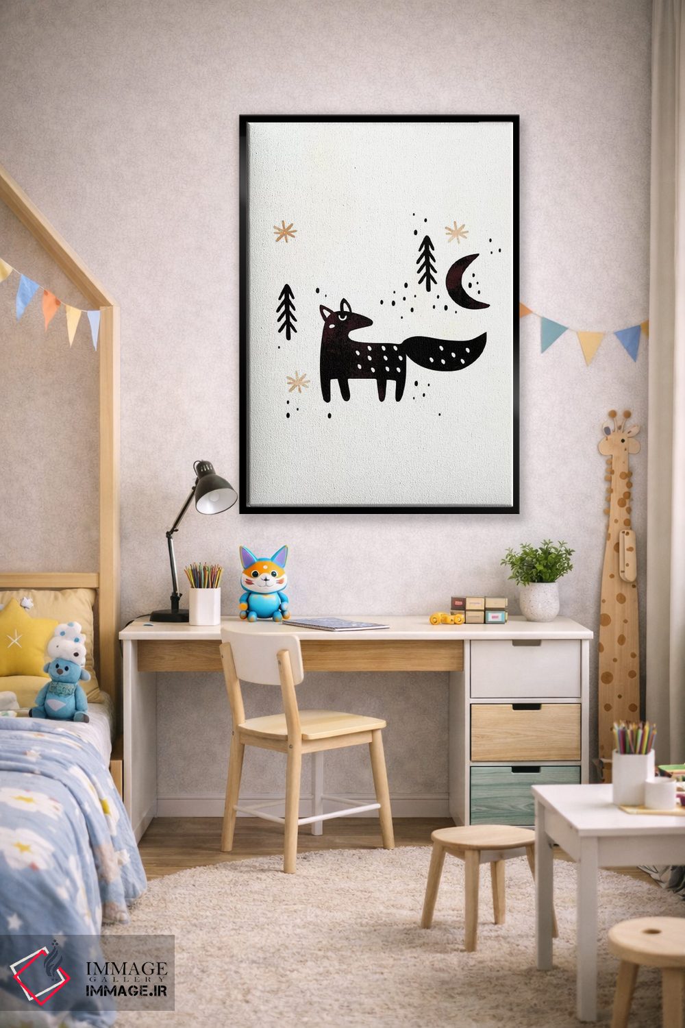 تابلو مینیمال روباه کوچک زمستانی اثر کوبیستیکا - D2B