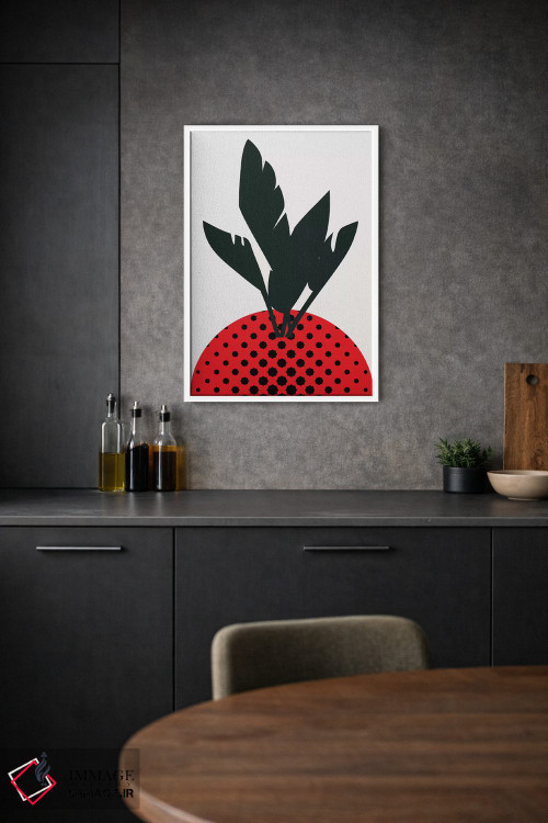 تابلو مینیمال توت فرنگی شاد اثر کوبیستیکا - D1W