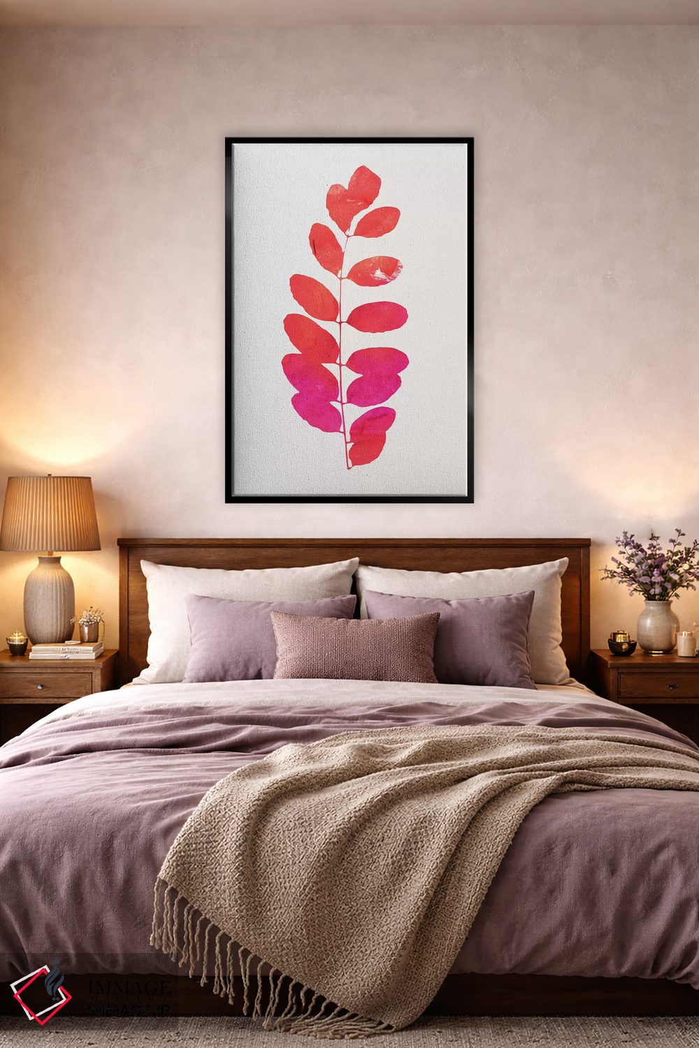 تابلو مینیمال چاپ برگ اثر کوبیستیکا - D4B