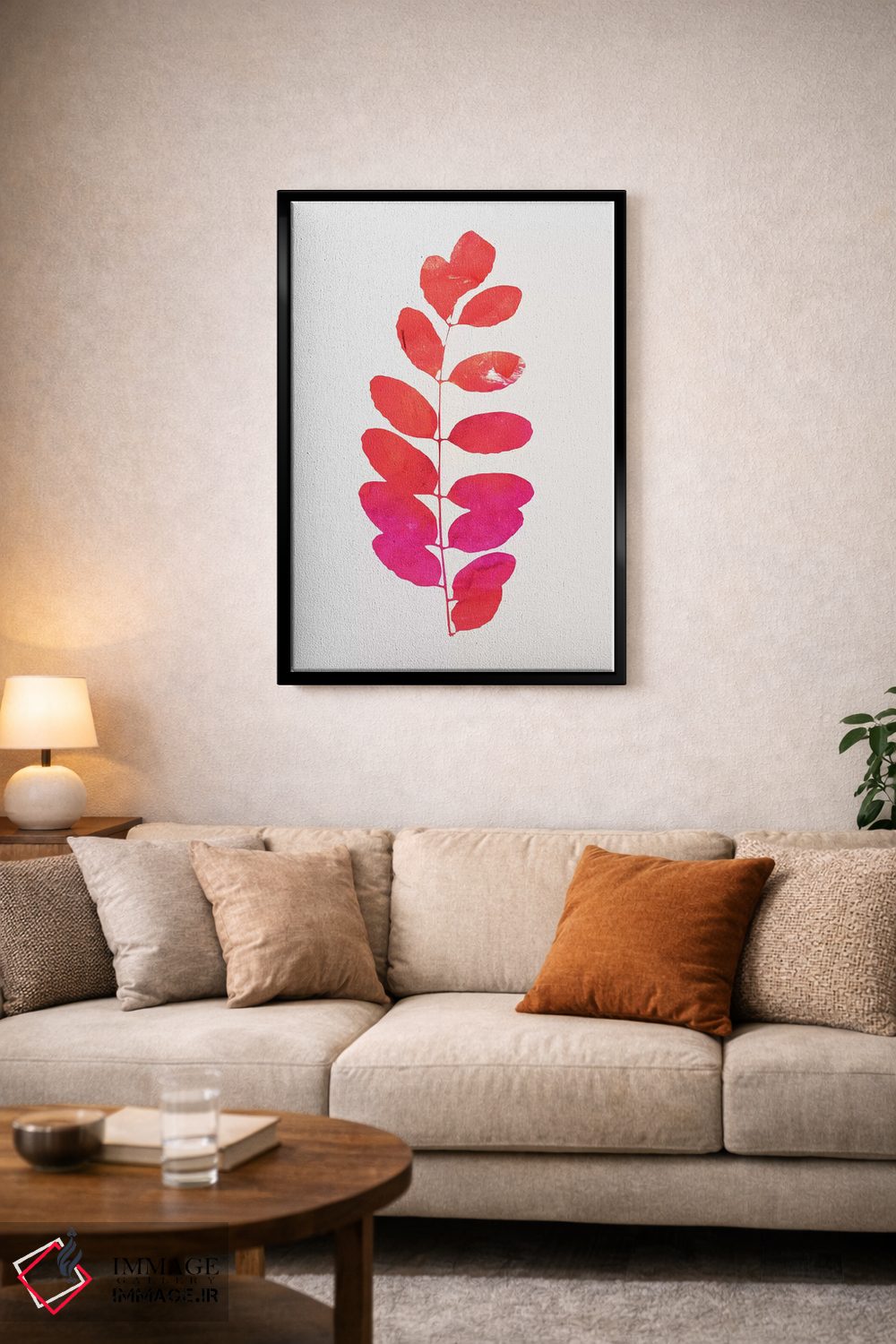 تابلو مینیمال چاپ برگ اثر کوبیستیکا - D5B