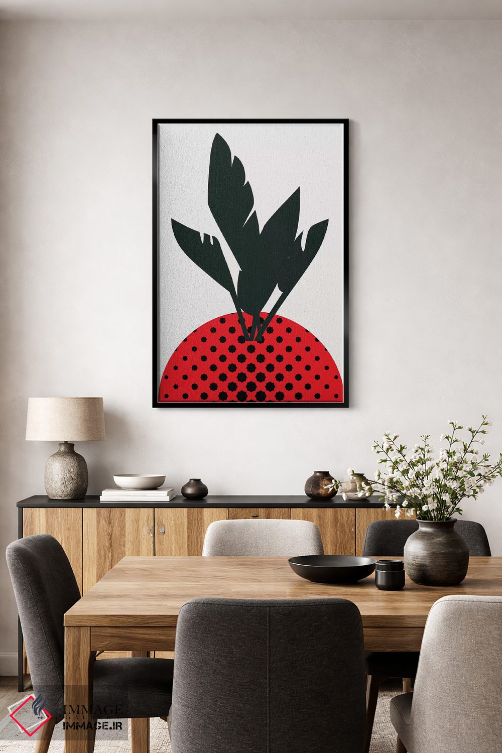تابلو مینیمال توت فرنگی شاد اثر کوبیستیکا - D3B